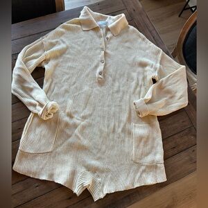 NWOT Free People Beach Picnic Sweater Vanilla Romper S